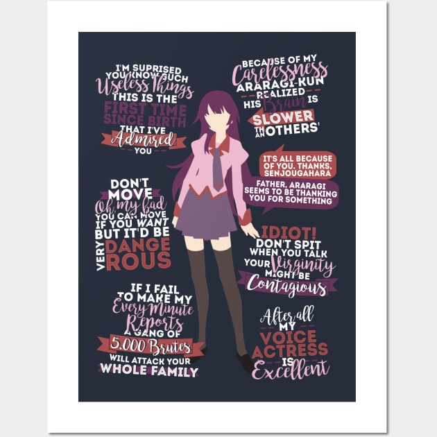 Senjougahara Hitagi Quotes Wall Art by ZeroKara